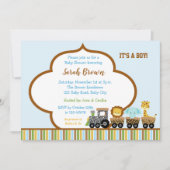 Prints van de dierenbaby Shower Invitations (Train Kaart (Voorkant)