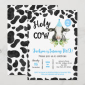 Prints van de Heilige Koe Koe Tweede verjaardag Ui Kaart (Voorkant / Achterkant)