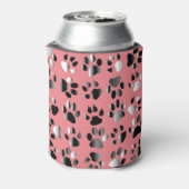 Prints van dierenvoetdieren blikjeskoeler (Blikje Achterkant)