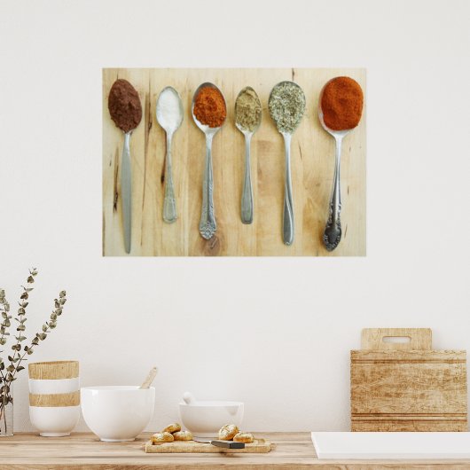 Prints van Poster van specerijen (Keuken)