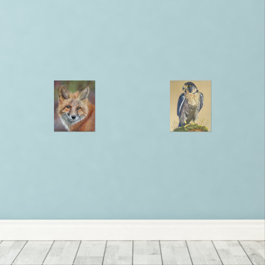 Prints van vossen en slechtvalken (Houten vloer)