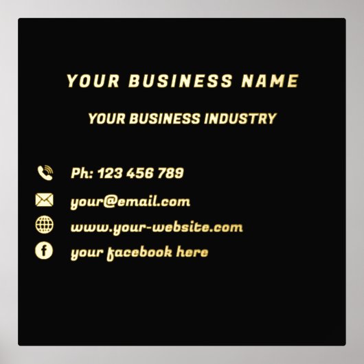 Prints voor aangepaste bedrijven - Black Gold Foil (Voorkant)