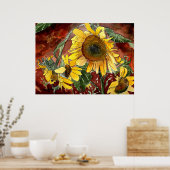 prints voor zonnebloemen (Keuken)