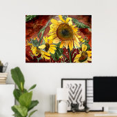 prints voor zonnebloemen (Thuiskantoor)