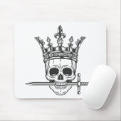printschedel in kroon met zwaarddruk muismat (Met muis)