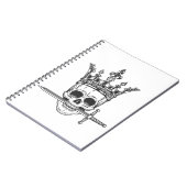printschedel in kroon met zwaarddruk notitieboek (Linkerzijde)