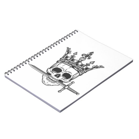 printschedel in kroon met zwaarddruk notitieboek (Linkerzijde)