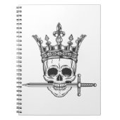 printschedel in kroon met zwaarddruk notitieboek (Voorkant)