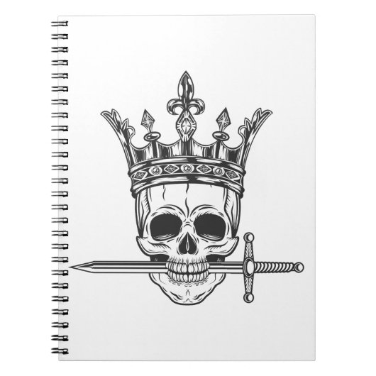 printschedel in kroon met zwaarddruk notitieboek (Voorkant)