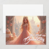 Prinzessin Geburtstagskarte in Rosa (Voorkant / Achterkant)