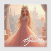 Prinzessin Geburtstagskarte in Rosa (Voorkant)