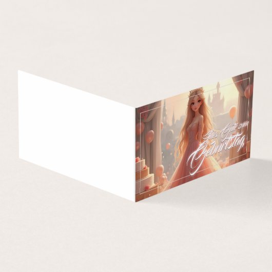 Prinzessin Geburtstagskarte in Rosa Kaart (Buitenkant)