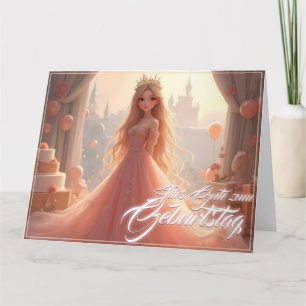 Prinzessin Geburtstagskarte in Rosa Kaart