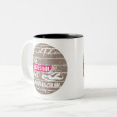 Prinzessin trägt Wanderschuhe, Sonnenuntergang Tweekleurige Koffiemok (Voorkant links)