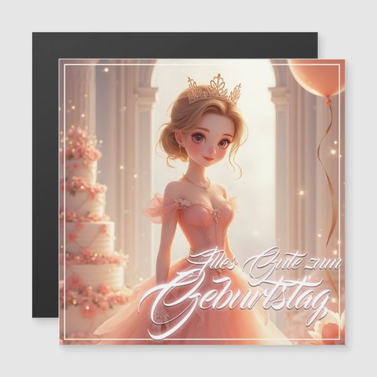 Prinzessin zum Geburtstag im rosa Traumkleid (Voorkant / Achterkant)