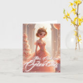 Prinzessin zum Geburtstag im rosa Traumkleid Kaart (Gele Bloem)