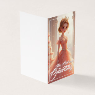 Prinzessin zum Geburtstag im rosa Traumkleid Kaart