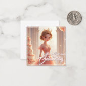 Prinzessin zum Geburtstag im rosa Traumkleid Notitiekaartje (Voorkant / Achterkant in situ)