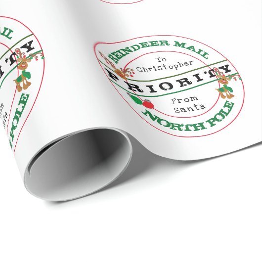 Prioritaire rendierpost van kerstcadeau cadeaupapier (Rol Hoek)