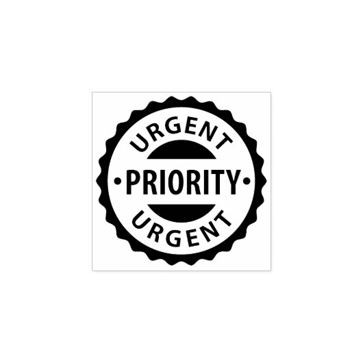 Prioriteit, dringend, rubberstempel (Afrduk)