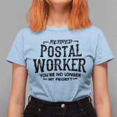 Prioriteit postbrief postwerker in ruste t-shirt