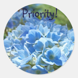 Prioriteit! stickers Kantoor Blauwe Hortensia Bloe