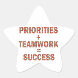PRIORITEIT Teamwork Succes Wijsheid LOWPRICE GESCH Ster Sticker