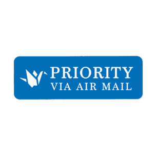 PRIORITEIT VIA AIR MAIL 折 鶴 origamivogel ラ ベ ル Etiket