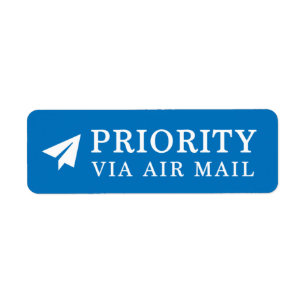 PRIORITEIT VIA AIR MAIL 紙 飛 行 機 papieren vliegtuig Etiket