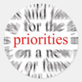 Prioriteiten Ronde Sticker
