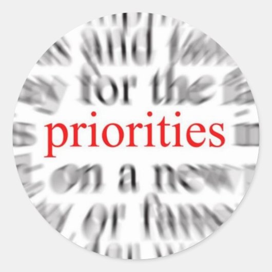 Prioriteiten Ronde Sticker (Voorkant)