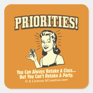 Prioriteiten: u kunt een klasse altijd behouden vierkante sticker