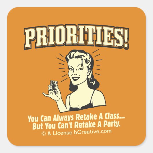 Prioriteiten: u kunt een klasse altijd behouden vierkante sticker (Voorkant)