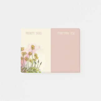Prioriteitstaak, roze & gele Wildflower List Maker Post-it® Notes