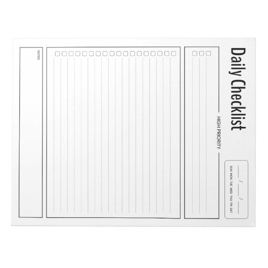 Priority Daily Checklist-Notitieblok Notitieblok (Voorkant)