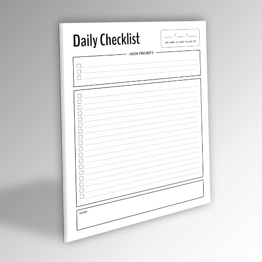 Priority Daily Checklist-Notitieblok Notitieblok