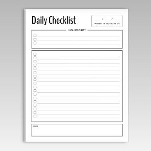 Priority Daily Checklist-Notitieblok Notitieblok