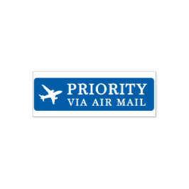 PRIORITY VIA AIR MAIL 飛行機 airplane セルフインキングスタンプ Zelfinktende Stempel