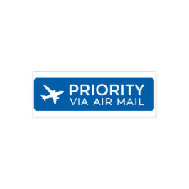 PRIORITY VIA AIR MAIL 飛行機 airplane セルフインキングスタンプ Zelfinktende Stempel