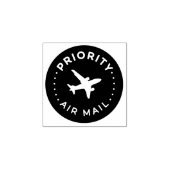 PRIORITY VIA AIR MAIL 飛行機 airplane ラバースタンプ Rubberstempel (Afrduk)