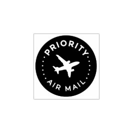 PRIORITY VIA AIR MAIL 飛行機 airplane ラバースタンプ Rubberstempel