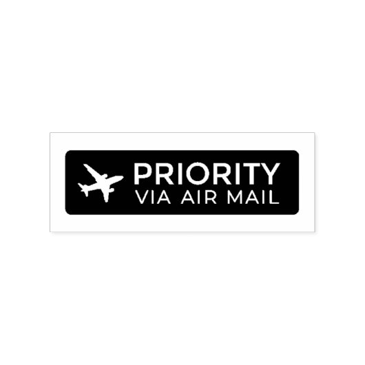 PRIORITY VIA AIR MAIL 飛行機 airplane ラバースタンプ Rubberstempel (Afrduk)