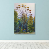 Pripyat reuzenrad schilderij canvas print (Insitu (Houten vloer))