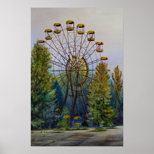 Pripyat reuzenrad schilderij poster (Voorkant)