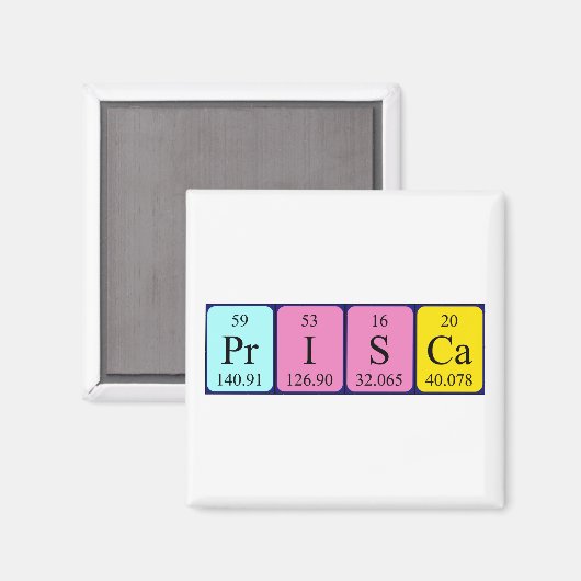 Prisca periodiek table name magnet (Voorkant / Achterkant)