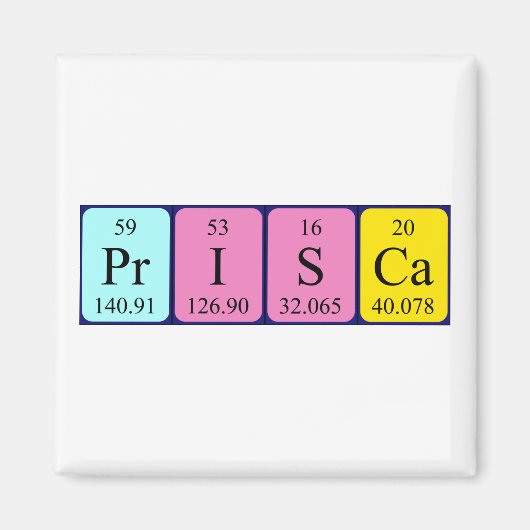 Prisca periodiek table name magnet (Voorkant)