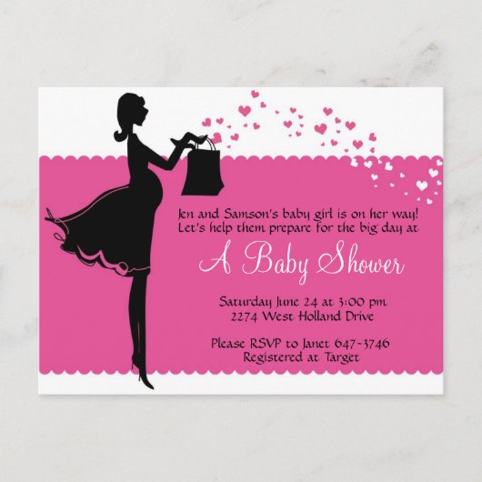 Priscilla Baby shower Uitnodiging Briefkaart (Voorkant)