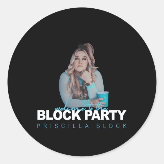 Priscilla Blok Welkom bij het Blok Py Ronde Sticker (Voorkant)