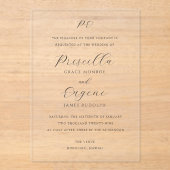 Priscilla Classic Huwelijksuitnodiging Acryl Uitnodigingen (Voorkant)