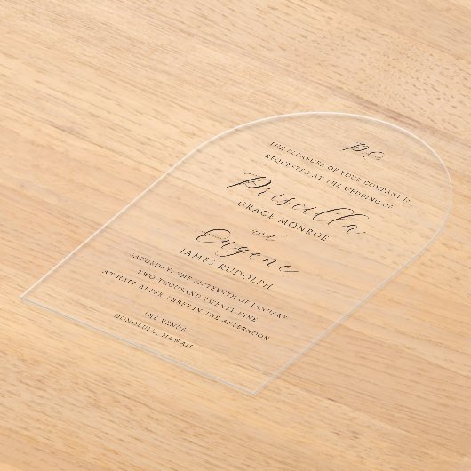 Priscilla Classic Huwelijksuitnodiging Acryl Uitnodigingen (Laagn)